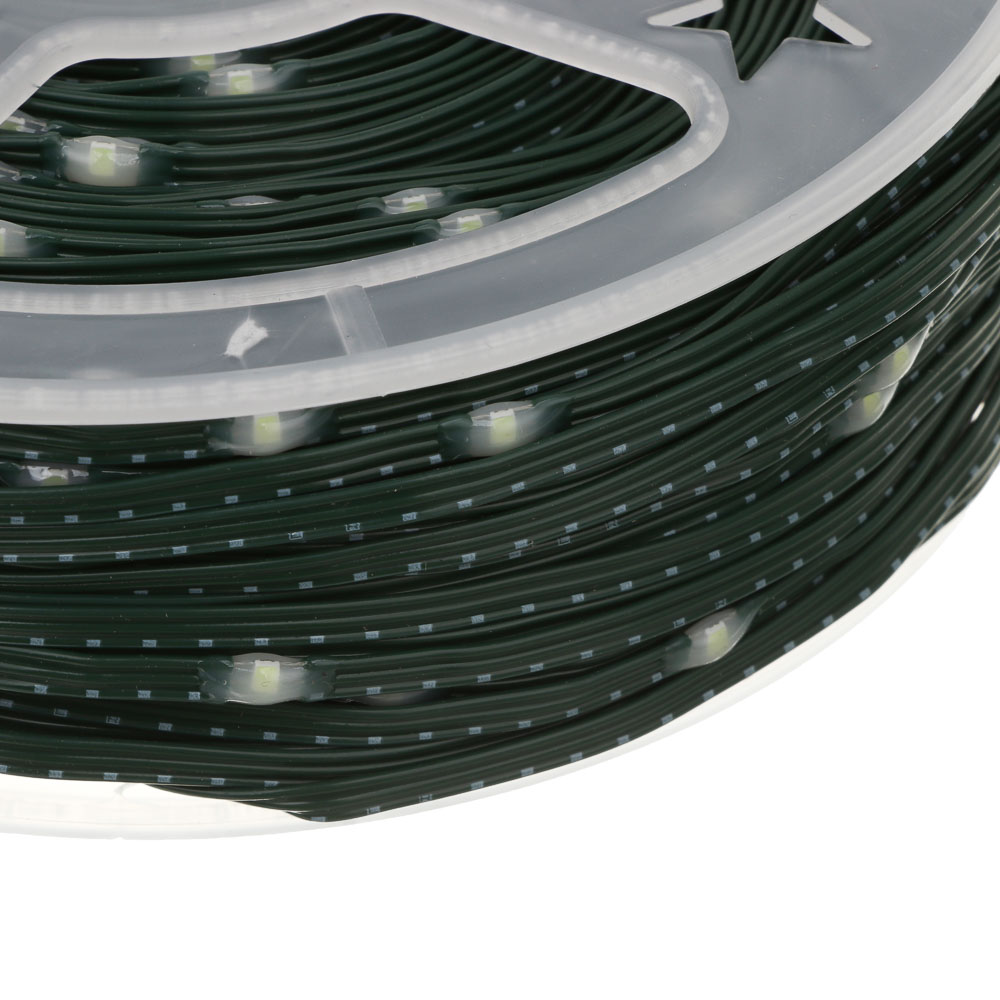Гирлянда тм СНОУ БУМ эл. нить, 100м, 800LED, белый, 8 реж., ПВХ зеленый, коннектор, катушка, 220В, арт.№ 384-166