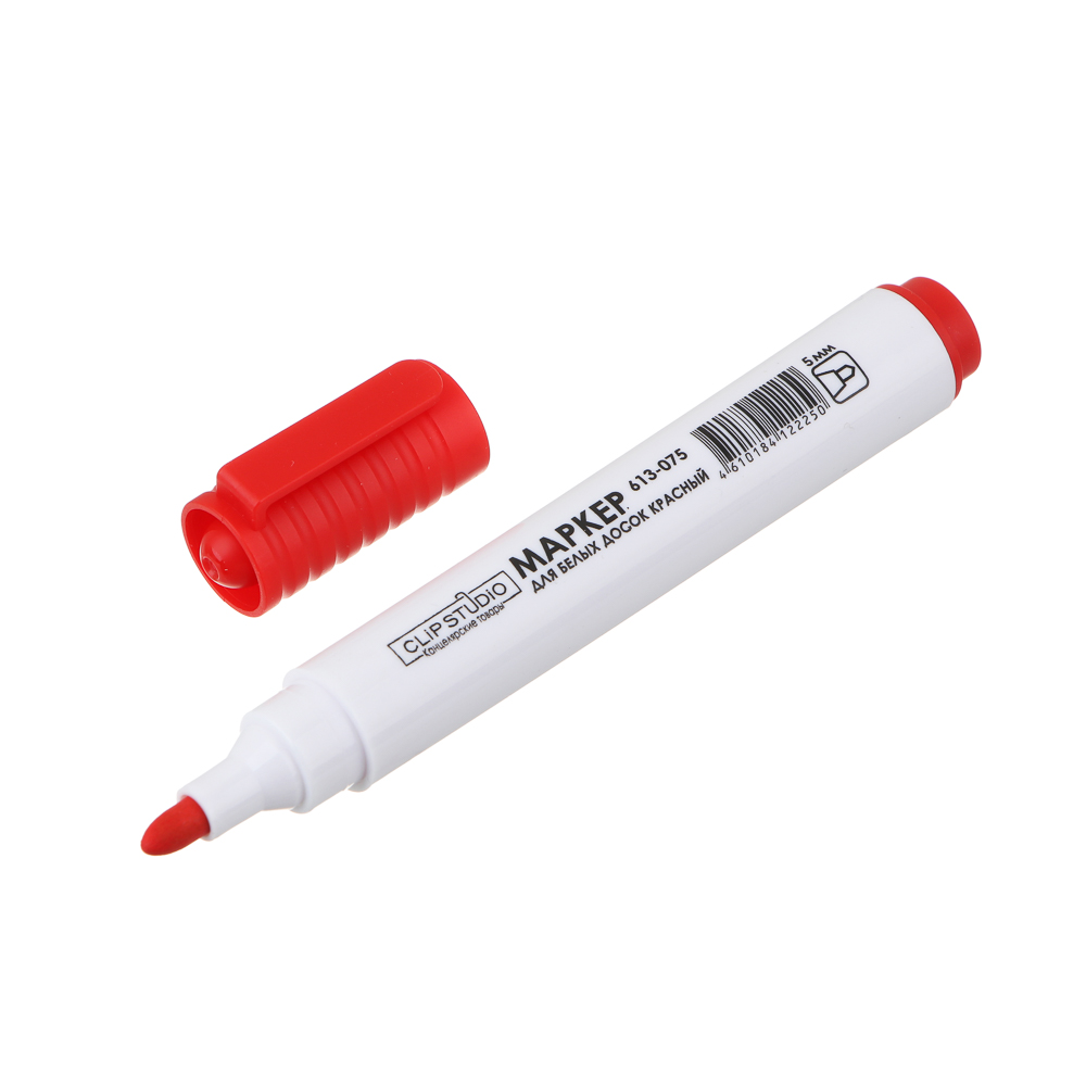 Маркер для белых досок ClipStudio красный, пулевидный, 5мм, арт.№ 613-075