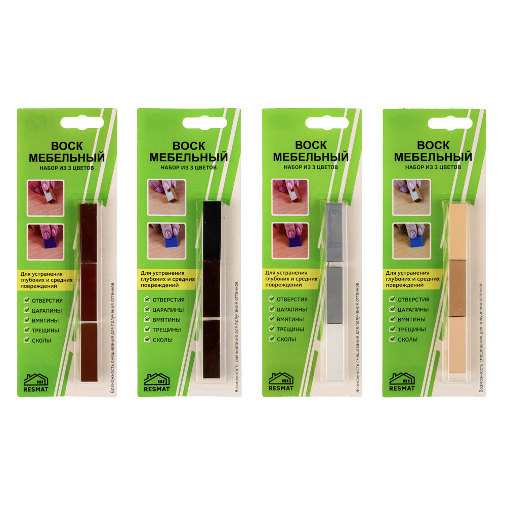 Набор восковых мелков 3шт, 12х1х1см, 4 цвета, арт.№ 422-014