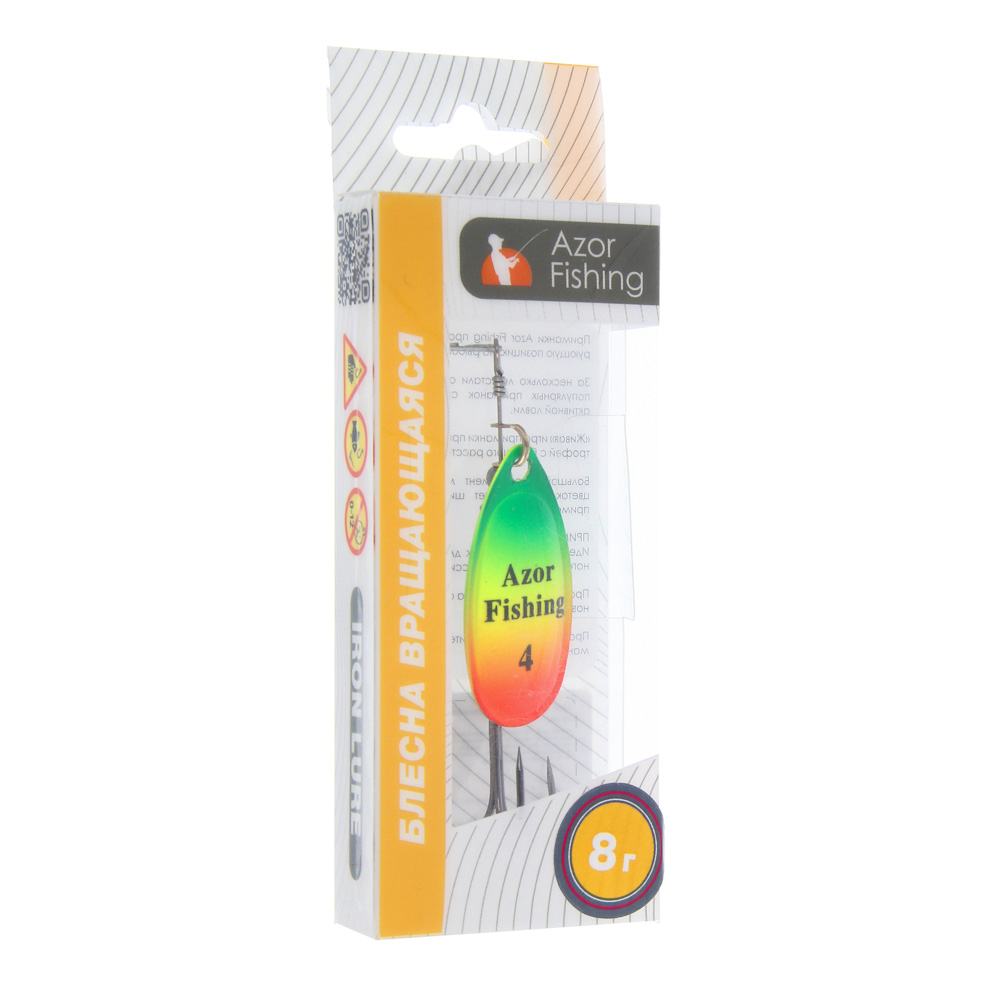 Блесна вращающаяся "Комета" тм AZOR FISHING, №4, 8 гр, 5 цветов, арт.№ 145-120