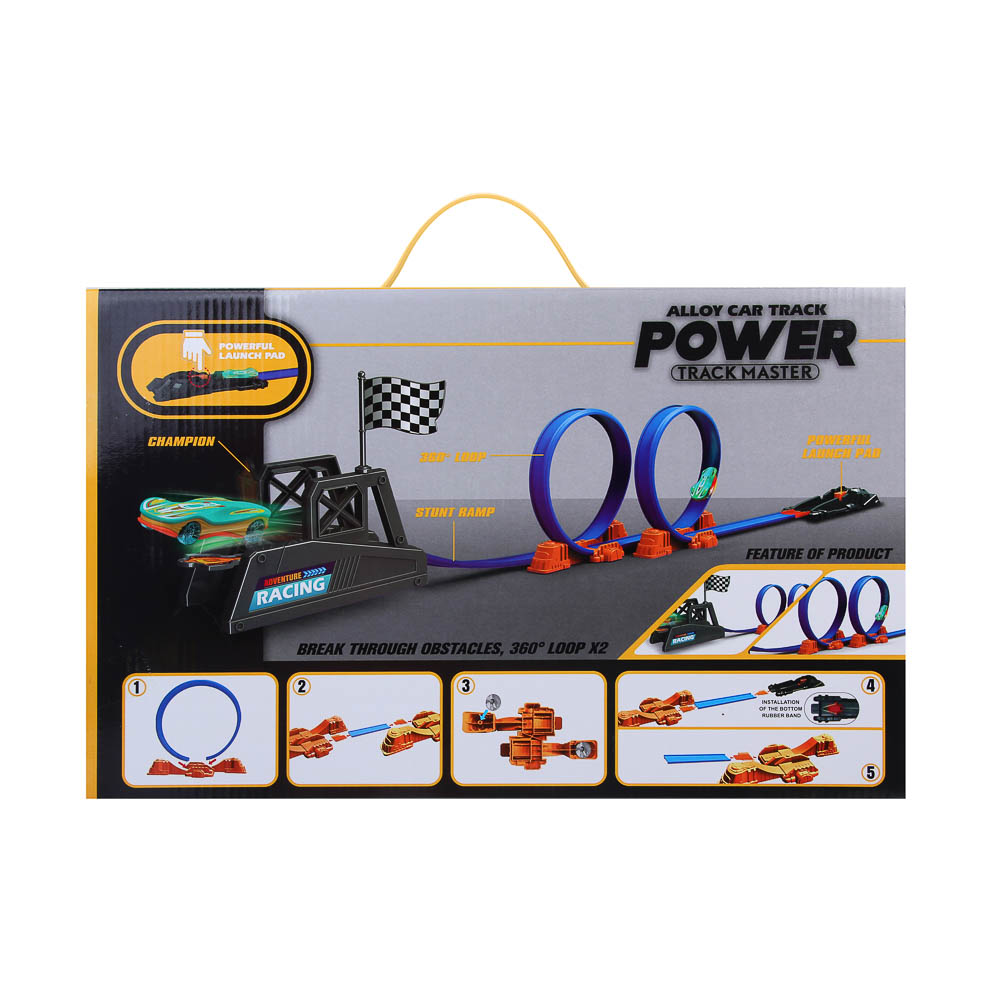 ИГРОЛЕНД Автотрек "Огненный прыжок", 1 машинка, РР, 42,5х6х27 см, арт.№ 276-171