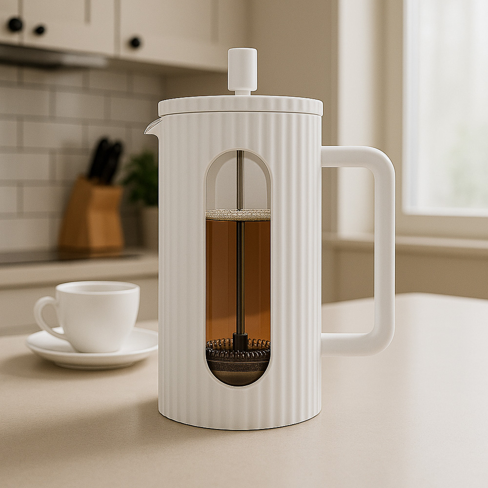 SATOSHI Форман Френч-пресс 600мл, жаропрочное стекло, белый, арт.№ 850-262