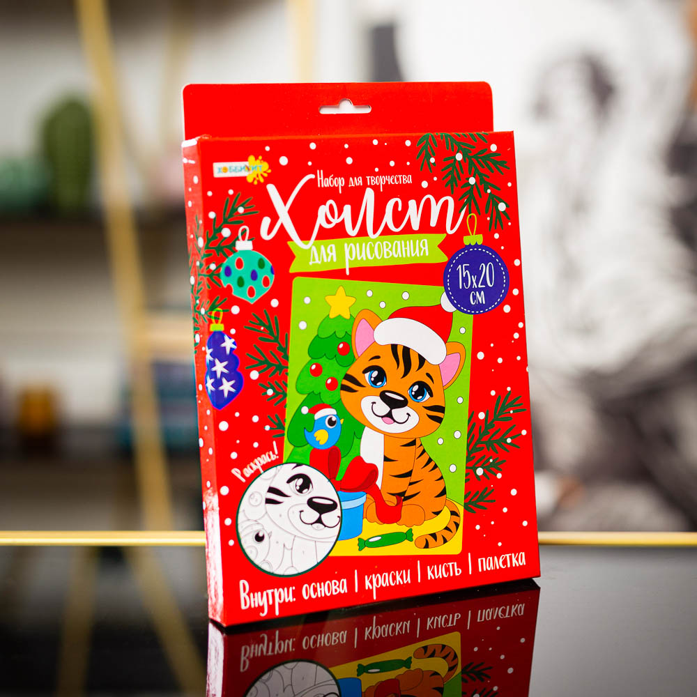 ХОББИХИТ Набор для творчества "Холст для рисования", бумага, пластик, акрил, 15х20х0,1см, 5 диз., арт.№ 284-246