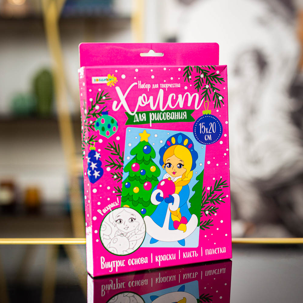 ХОББИХИТ Набор для творчества "Холст для рисования", бумага, пластик, акрил, 15х20х0,1см, 5 диз., арт.№ 284-246