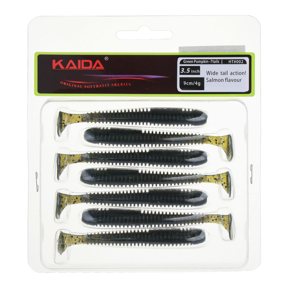 KAIDA Приманка силиконовая ТВИСТЕР 3,5", 9см, 4гр, HT002, 7шт, арт.№ 145-285