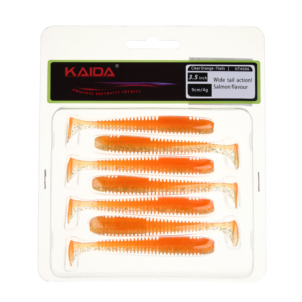 KAIDA Приманка силиконовая ТВИСТЕР 3,5", 9см, 4гр, HT006, 7шт, арт.№ 145-289
