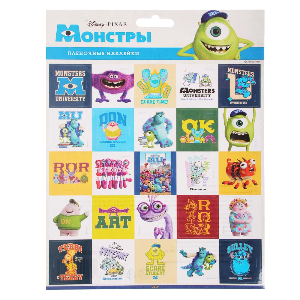 Наклейки пленочные 21х27,5см, 8 дизайнов, лицензия, арт.№ 503-556