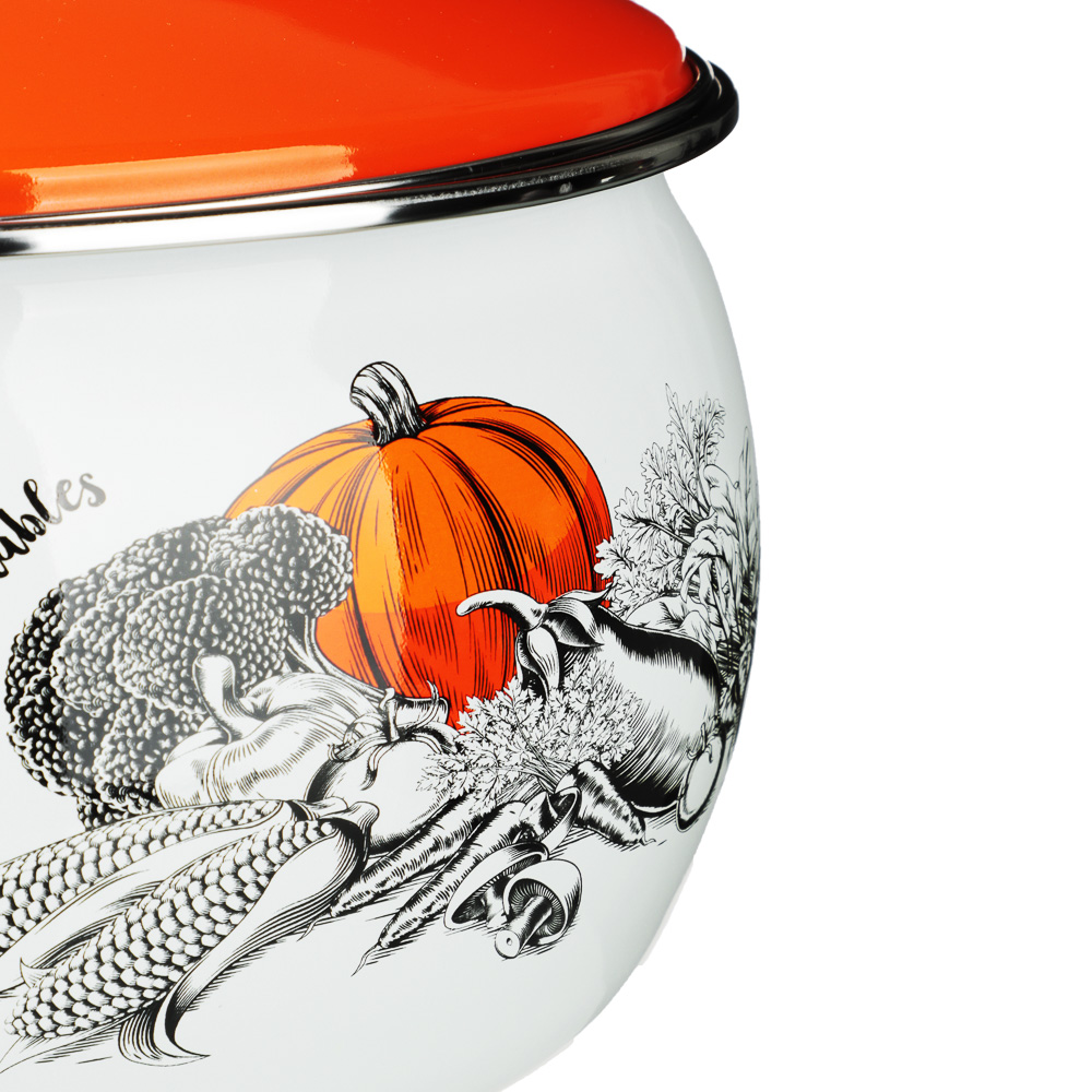 Овощи Кастрюля сферическая эмалированная 4л, арт.№ 894-536