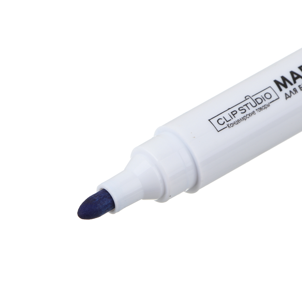 Маркер для белых досок ClipStudio синий, пулевидный, 5мм, арт.№ 613-077