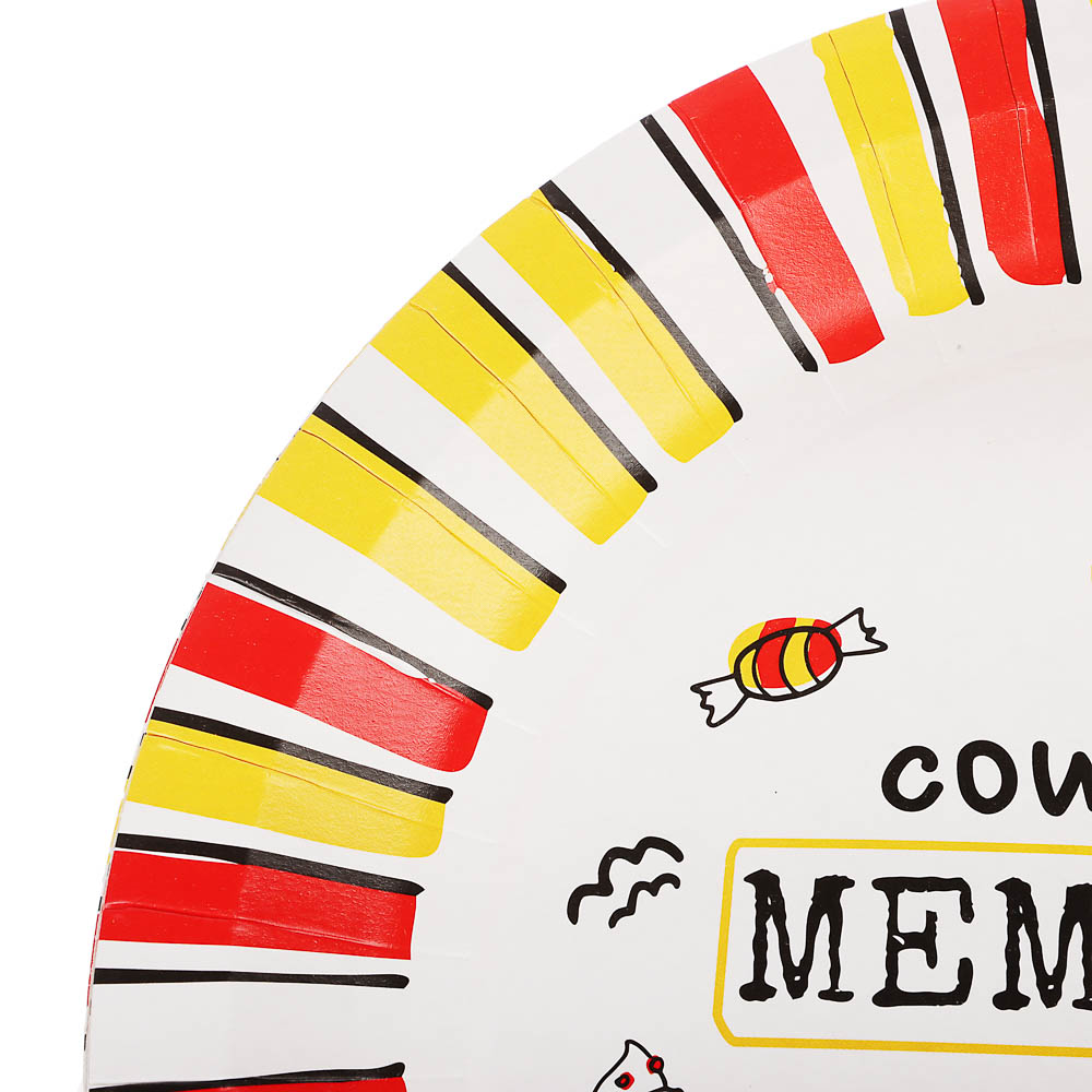 Набор бумажных одноразовых тарелок 6 шт, 23 см, в ассортименте, арт.№ 530-402