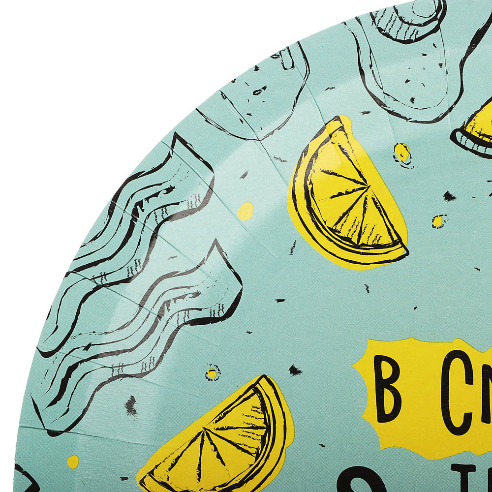 Набор бумажных одноразовых тарелок 6 шт, 23 см, в ассортименте, арт.№ 530-402