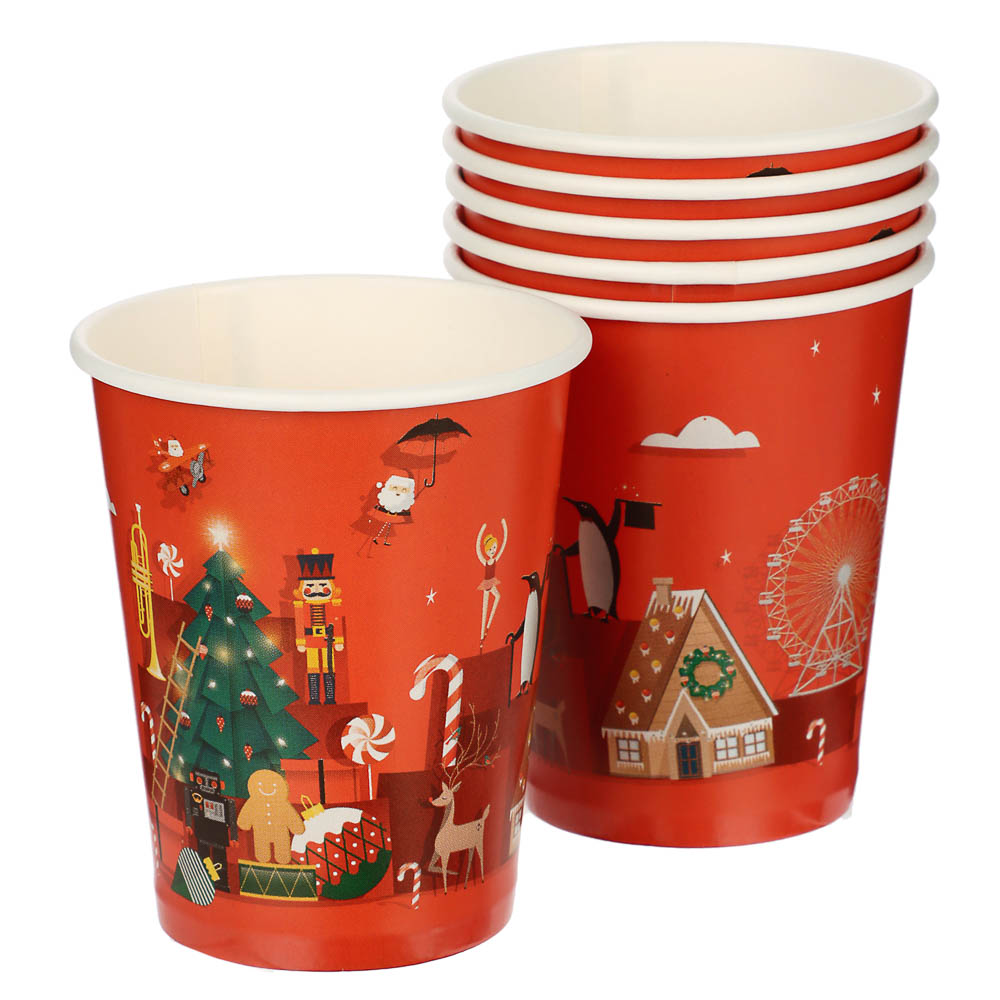 Набор бумажных стаканов Рождественская сказка, 6 шт*250 мл, арт.№ 530-404