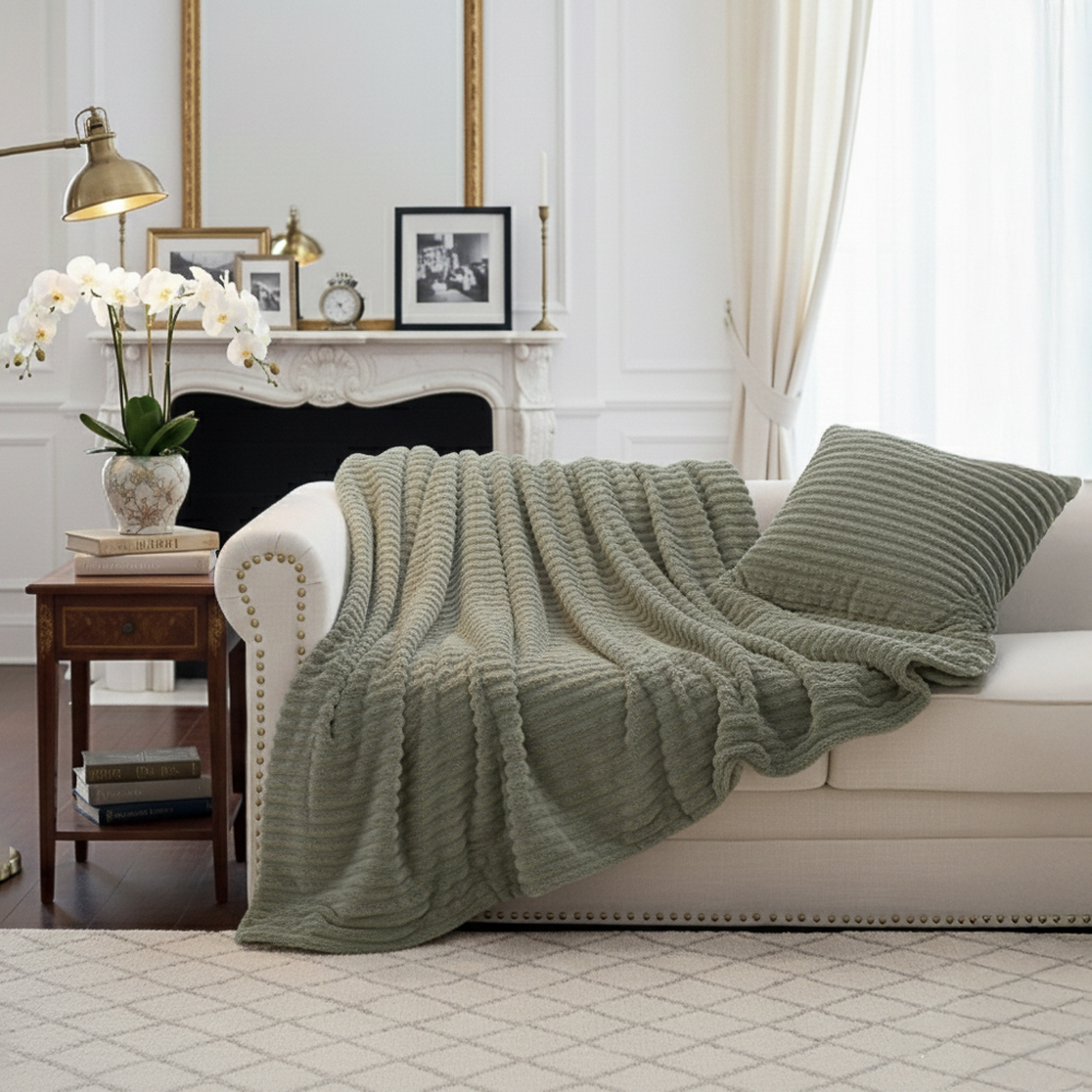 Плед тм PROVANCE Сенса полоска, 180х200см, 240 г/м2, 100% полиэстер, 4 цвета, арт.№ 486-237