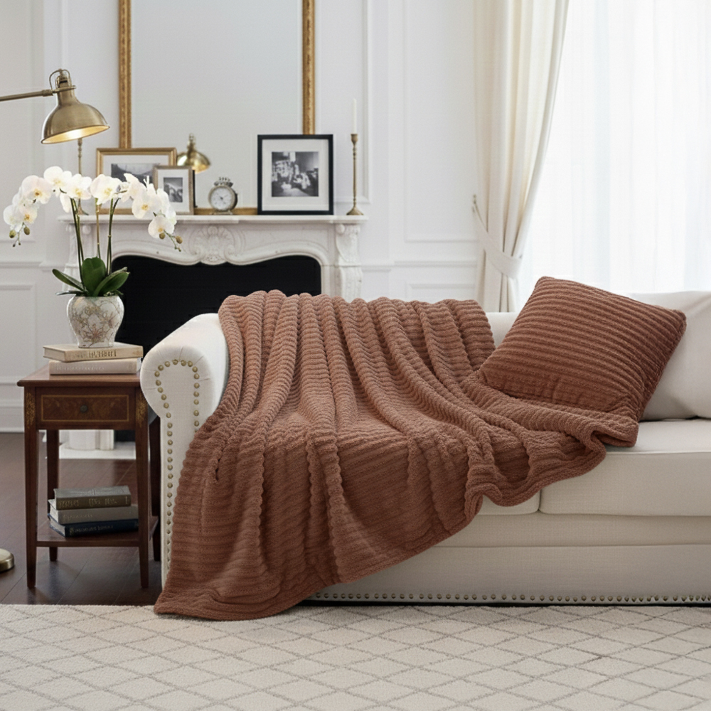 Плед тм PROVANCE Сенса полоска, 180х200см, 240 г/м2, 100% полиэстер, 4 цвета, арт.№ 486-237