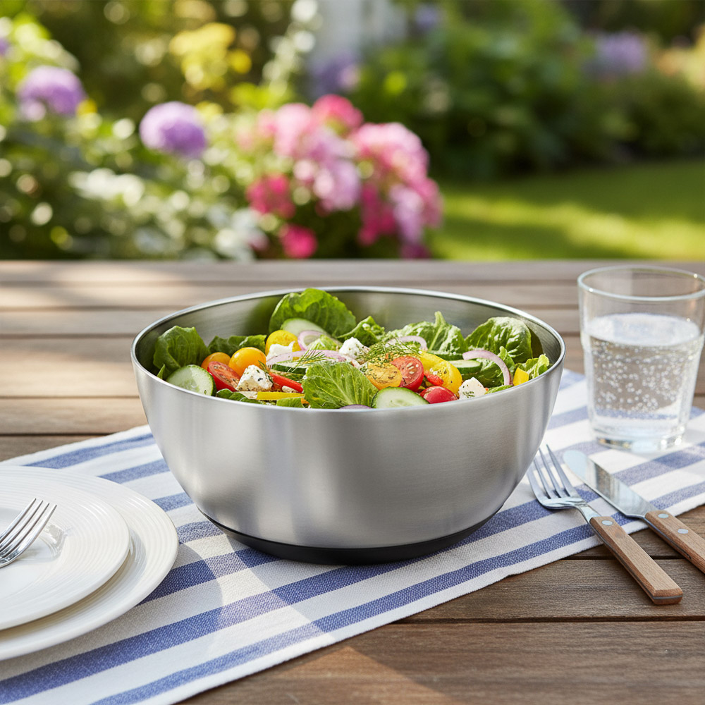 SATOSHI Салатник с противоскользящим дном, 22см, 2700мл, нерж.сталь, арт.№ 812-101