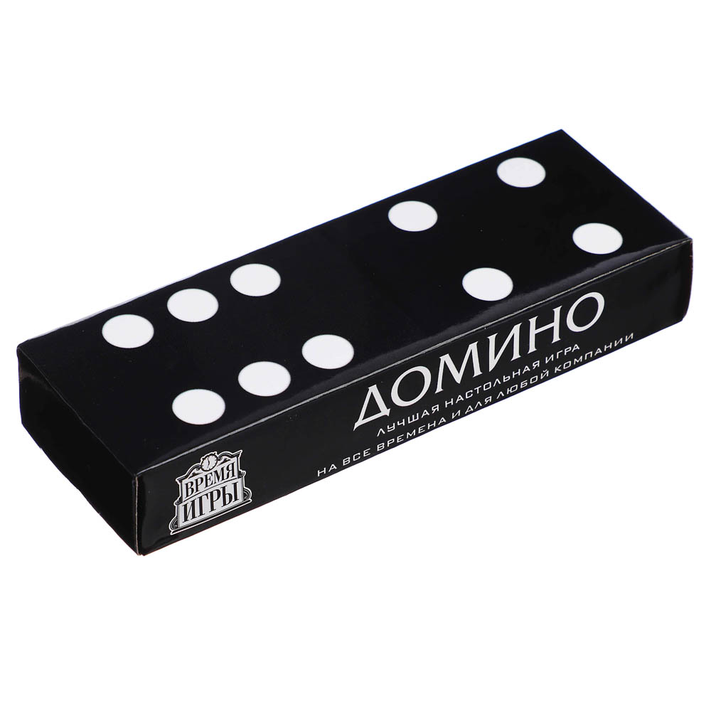 Домино настольная игра "Время игры", костяшка 3,7х1,9 см, 5377406, арт.№ 537-025