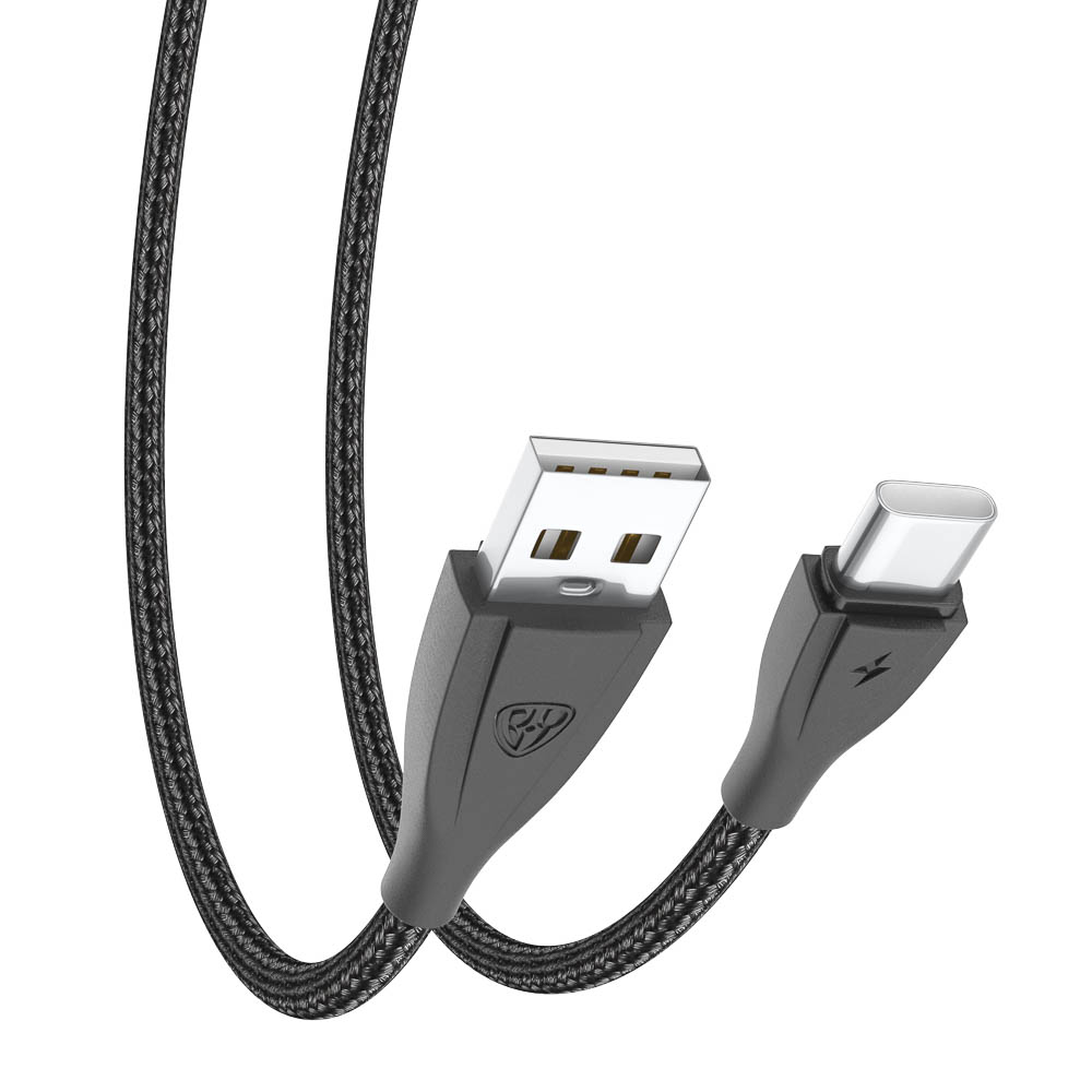 Кабель для зарядки USB(A)-Type C BY Nylon Pro, 18Вт, 1 м, 3A, нейлон, черный, арт.№ 931-607