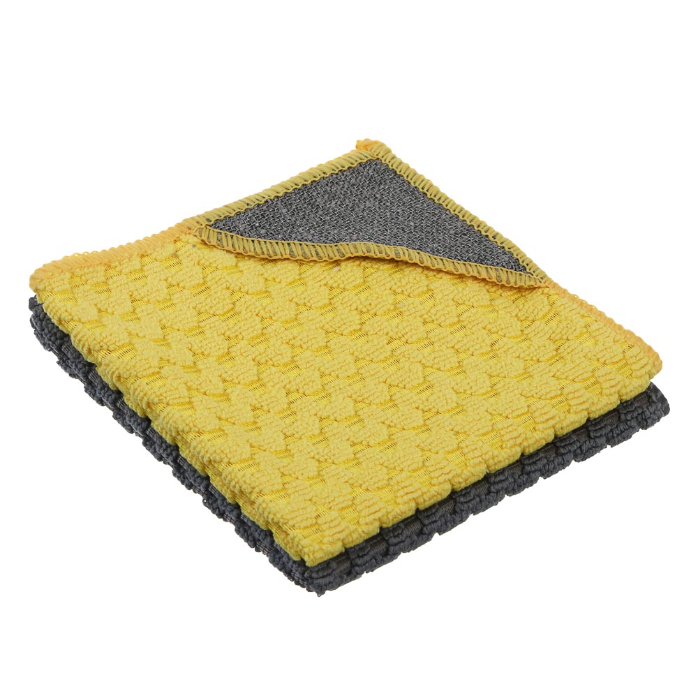 VETTA Салфетка из микрофибры, универсальная, с абразивным уголком, 30х30см, 300г/м2, арт.№ 448-005