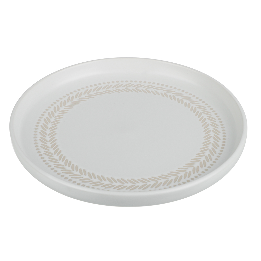 Тарелка закусочная 20см, тм MILLIMI Треция белый, керамика, арт.№ 824-287