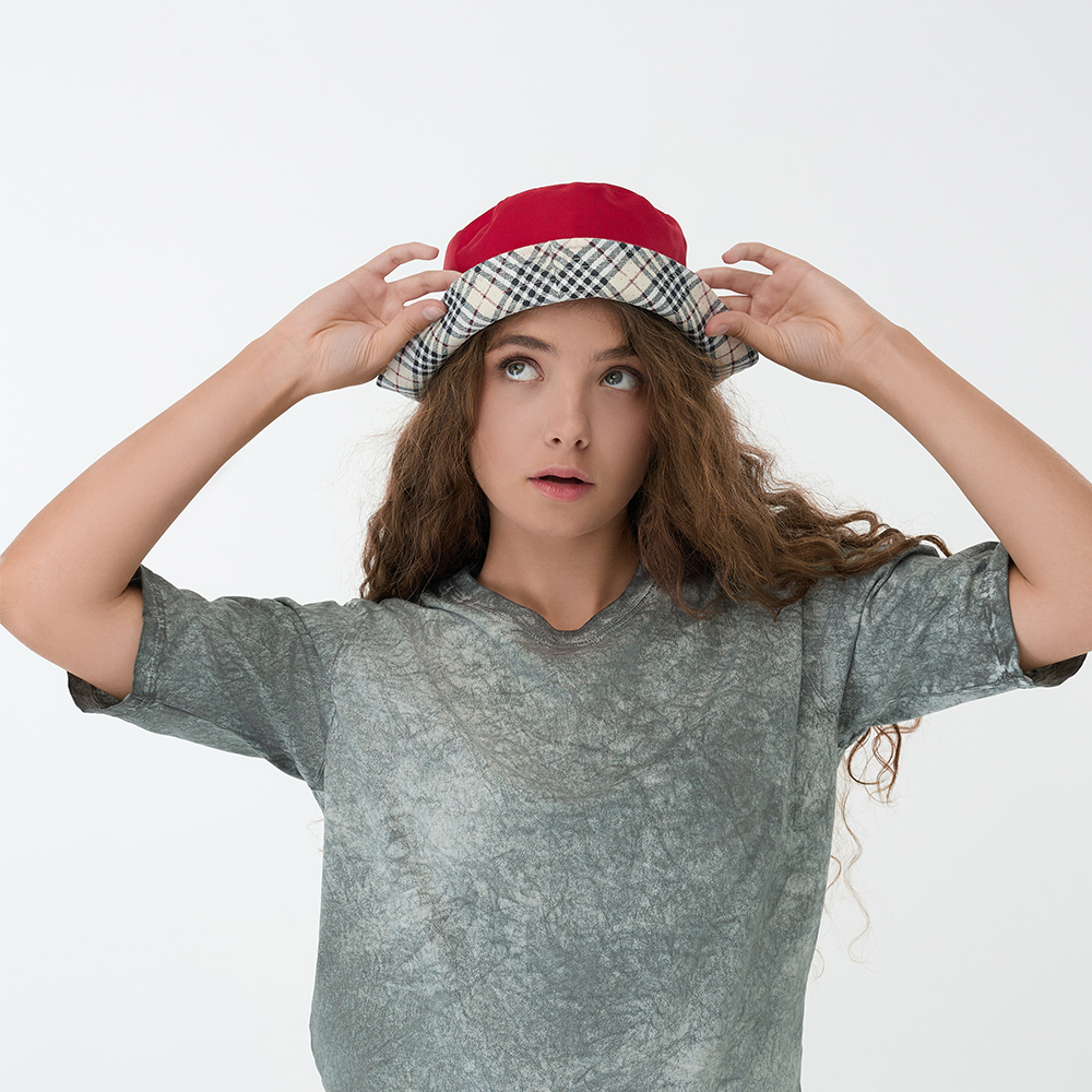 GALANTE Панама с цветным подкладом, р.56-58, 100% полиэстер, красный, ВЛ25-09, #2, арт.№ 314-949