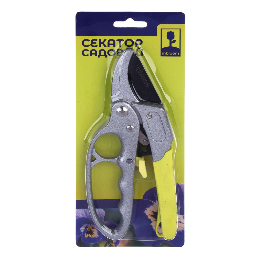 INBLOOM Секатор садовый 20см, марганцевая сталь 65, алюминий, TPR, арт.№ 186-049