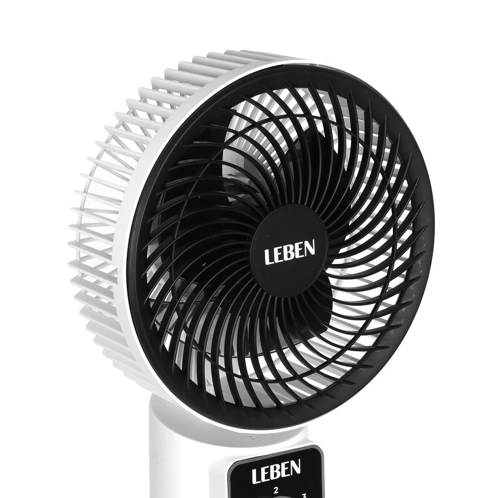 Вентилятор напольный тм LEBEN 25Вт, 3 скорости, диаметр 20см, 220в, белый, арт.№ 243-001