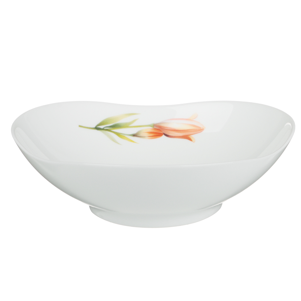 MILLIMI Лилия Салатник, опаловое стекло, 680мл, 17х6.5см, треугольная форма, арт.№ 818-327