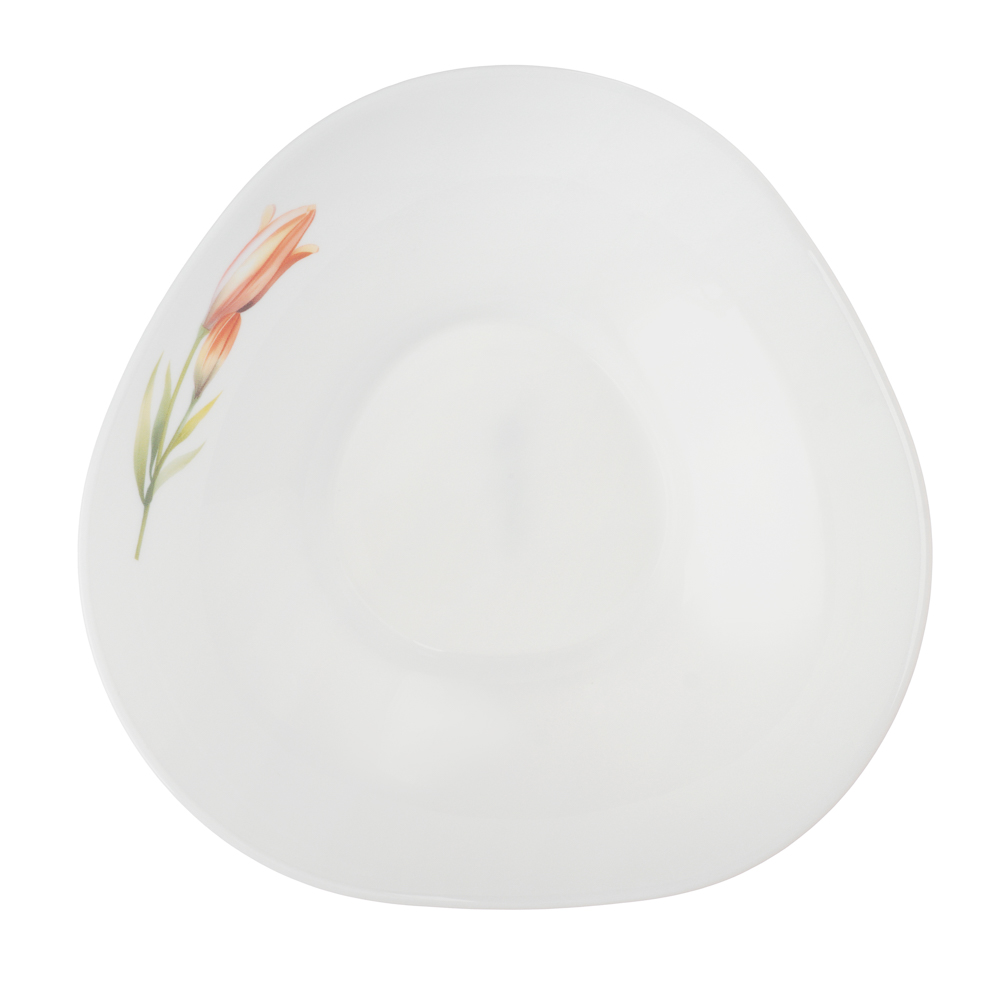 MILLIMI Лилия Салатник, опаловое стекло, 680мл, 17х6.5см, треугольная форма, арт.№ 818-327