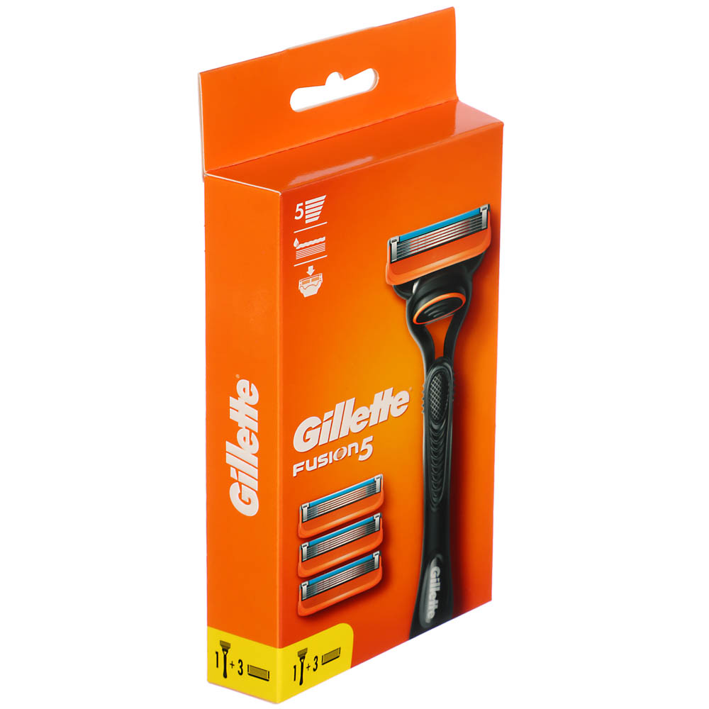 Станок для бритья GILLETTE FUSION + Сменные кассеты для бритья FUSION 3шт, арт.№ 948-011