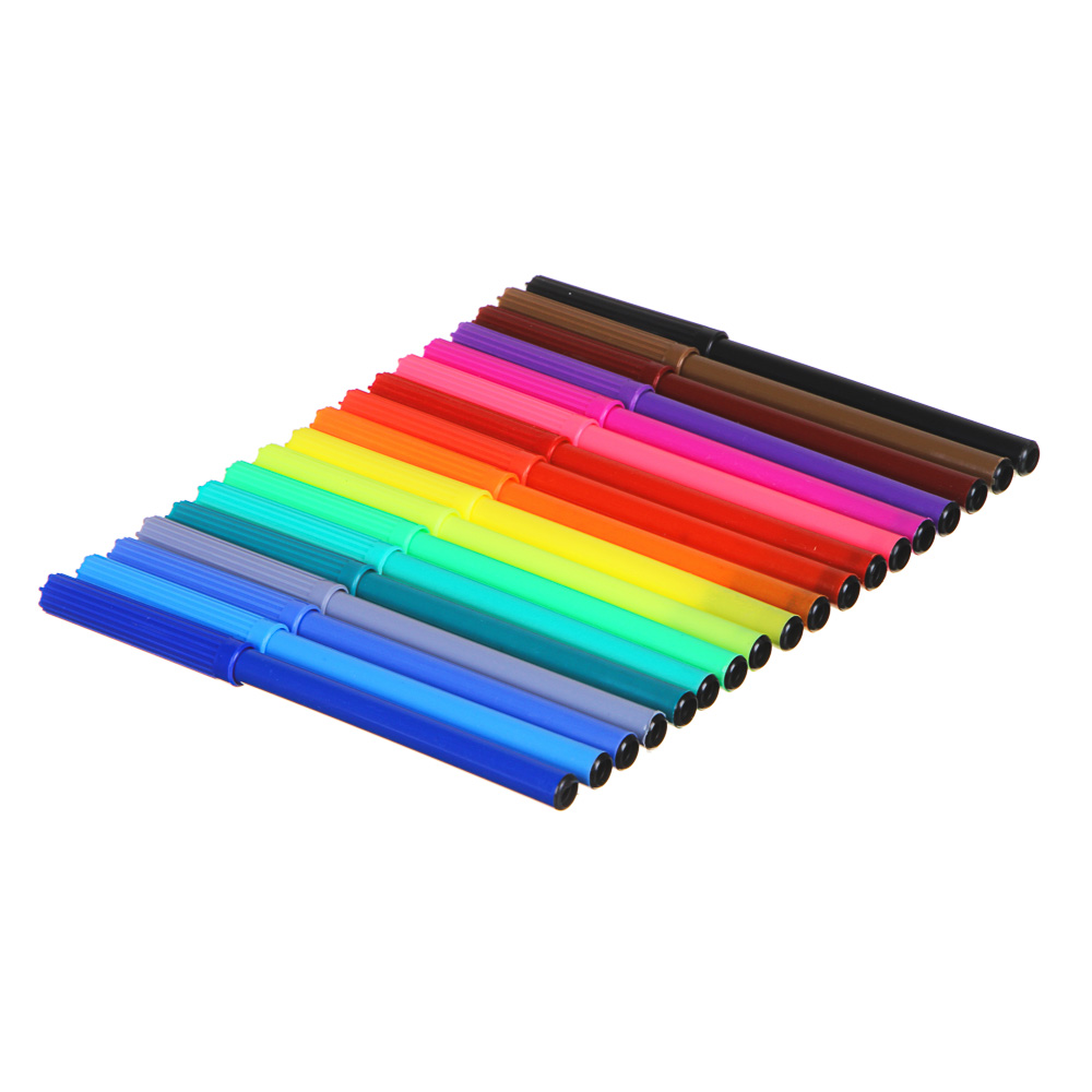 Свит Китти / Фланкер Фломастеры 18 цветов с цветным вентилируемым колпачком, в ПВХ пенале с подвесом, арт.№ 256-246