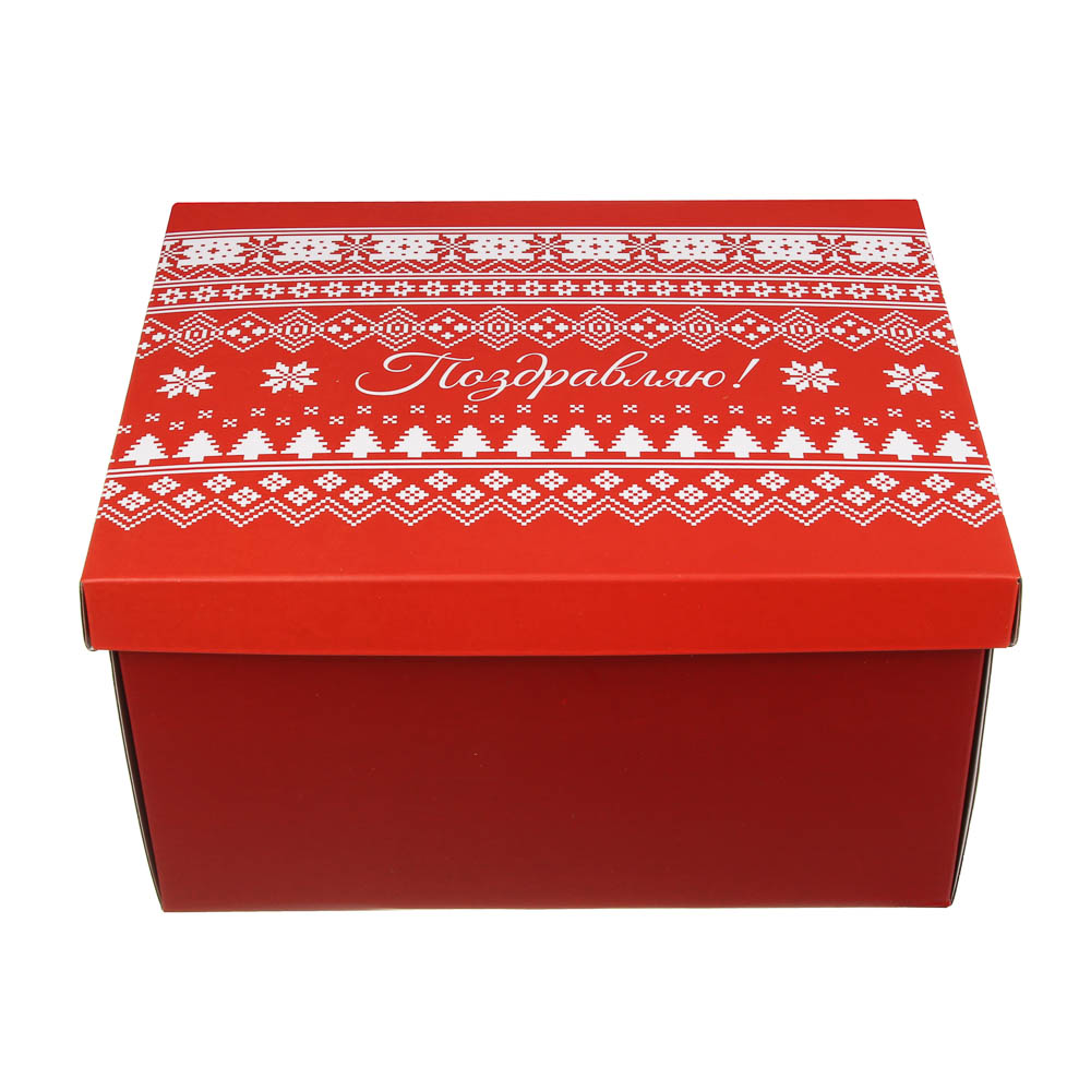 Коробка подарочная складная тм СНОУ БУМ Новый год, 31.2x25.6x16.1см, 4диз, картон, арт.№ 780-023