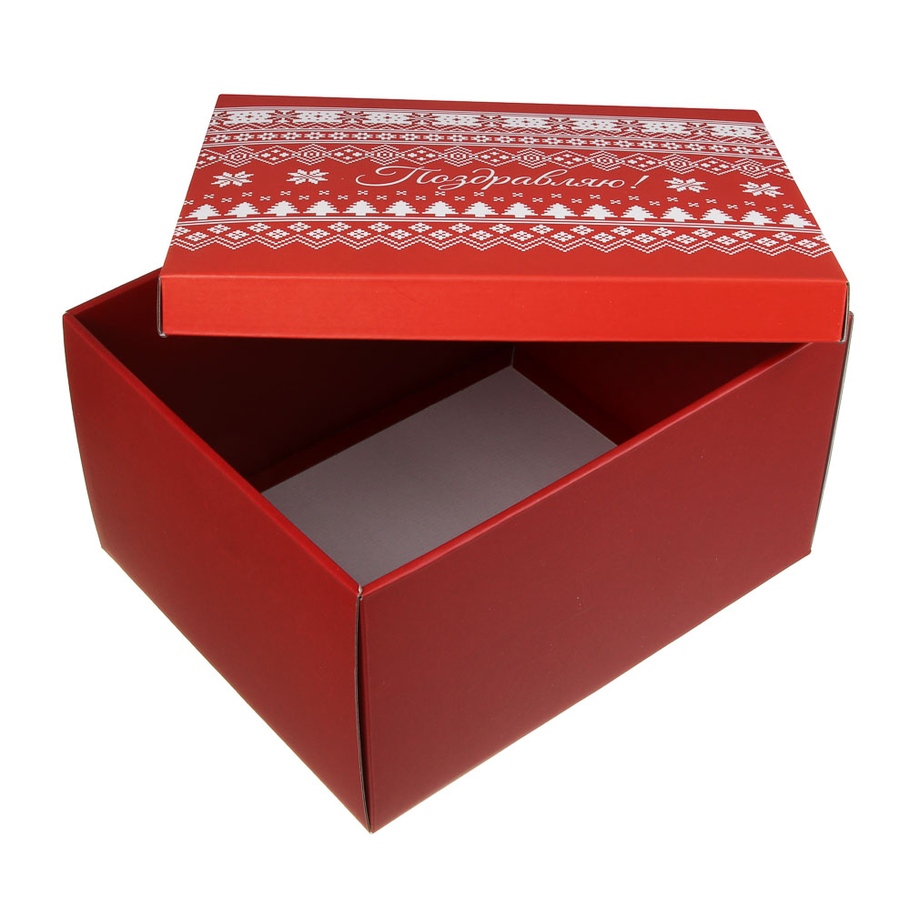 Коробка подарочная складная тм СНОУ БУМ Новый год, 31.2x25.6x16.1см, 4диз, картон, арт.№ 780-023