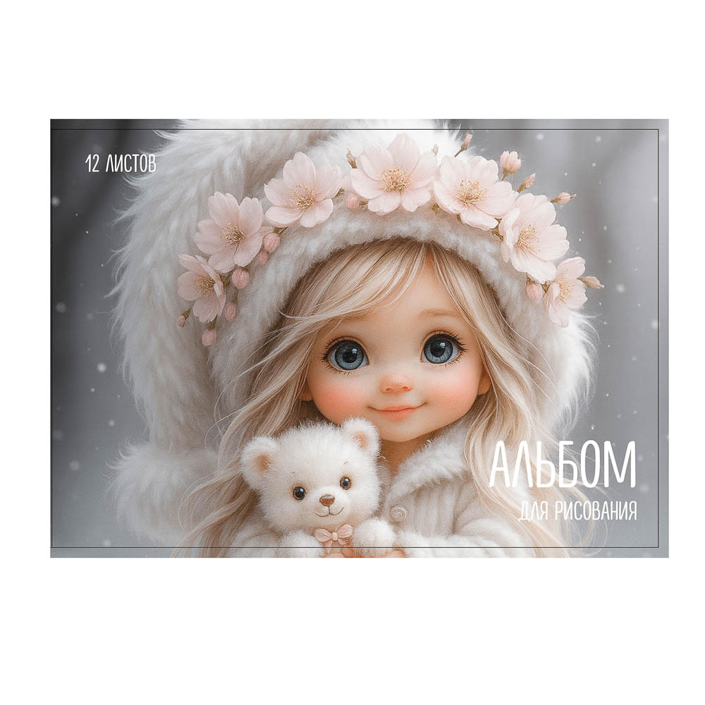 Альбом для рисования ClipStudio А4, 12л., блок 90-100гр/м2, обл картон., ЭКОНОМ, арт.№ 515-082