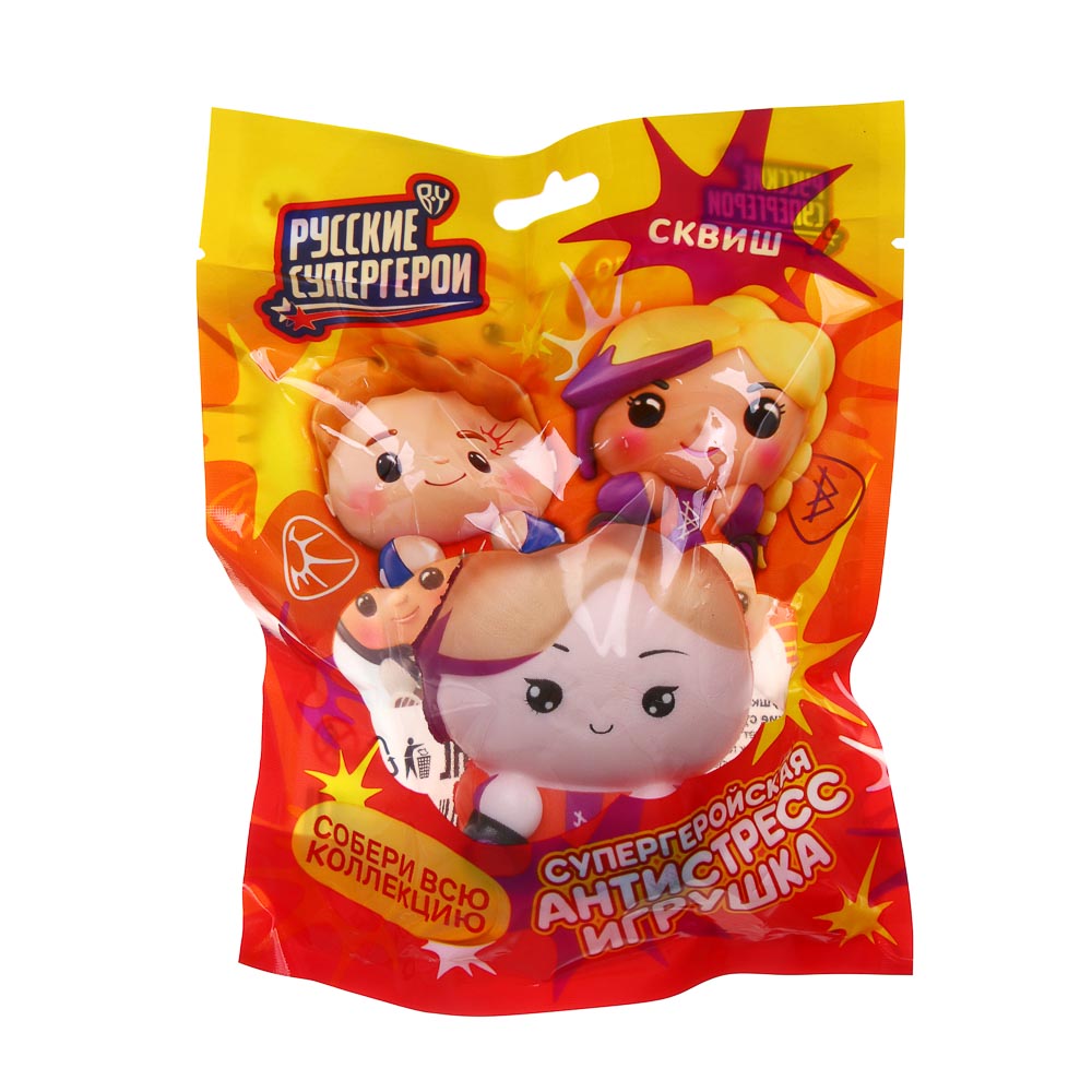 BY Игрушка - антистресс, мялка "Русские супергерои", PU, 13,5х17см, 6 дизайнов, арт.№ 297-129