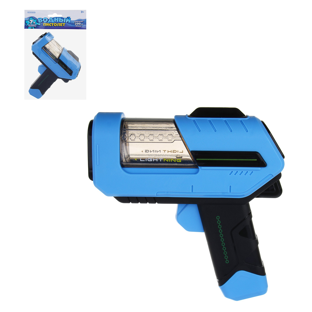 ИГРОЛЕНД Водный пистолет механический, 200мл, PP, 13x13x4см, 4 цвета, арт.№ 277-141