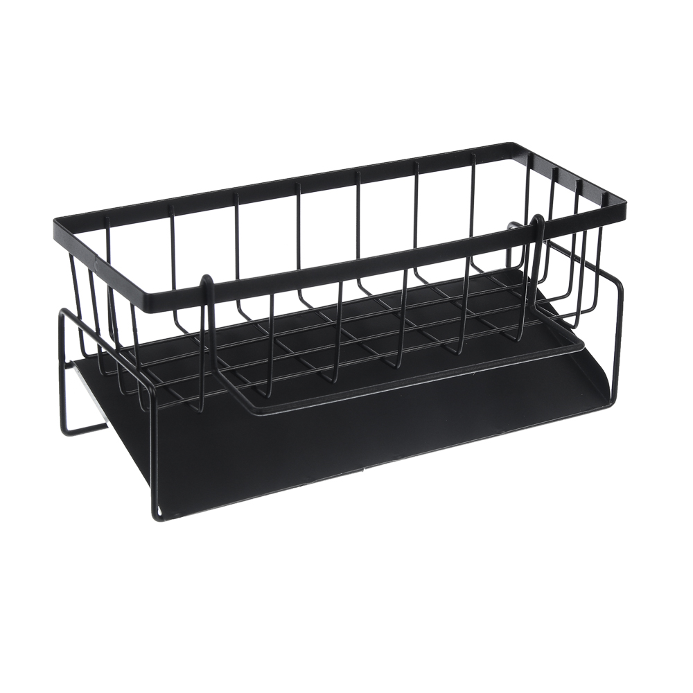 Держатель для губок и моющего ср-ва тм VETTA, слив-поддон, кронштейн д/салфетки, 23х9х10см, металл, арт.№ 441-285