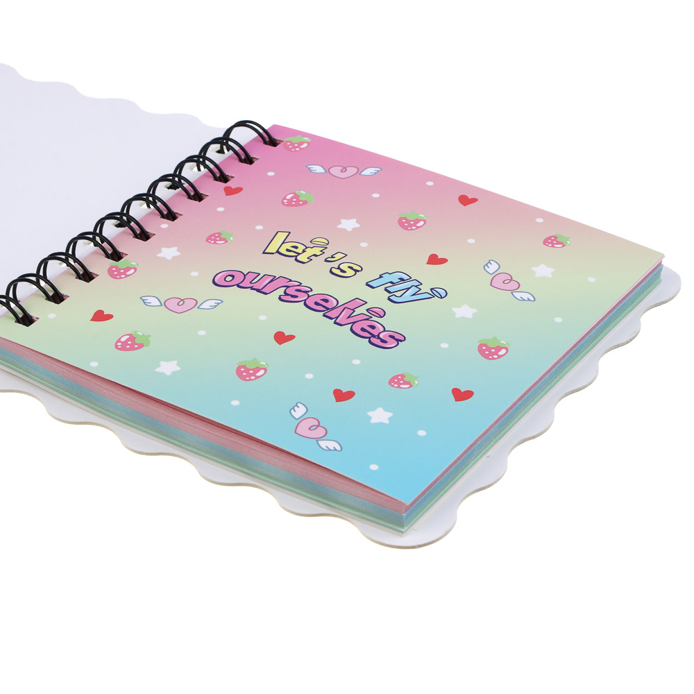 Записная книжка фигурная, 15x15см, 96 л., спираль, обл. картон, декор бантики, 4 дизайна, Котики, арт.№ 574-086