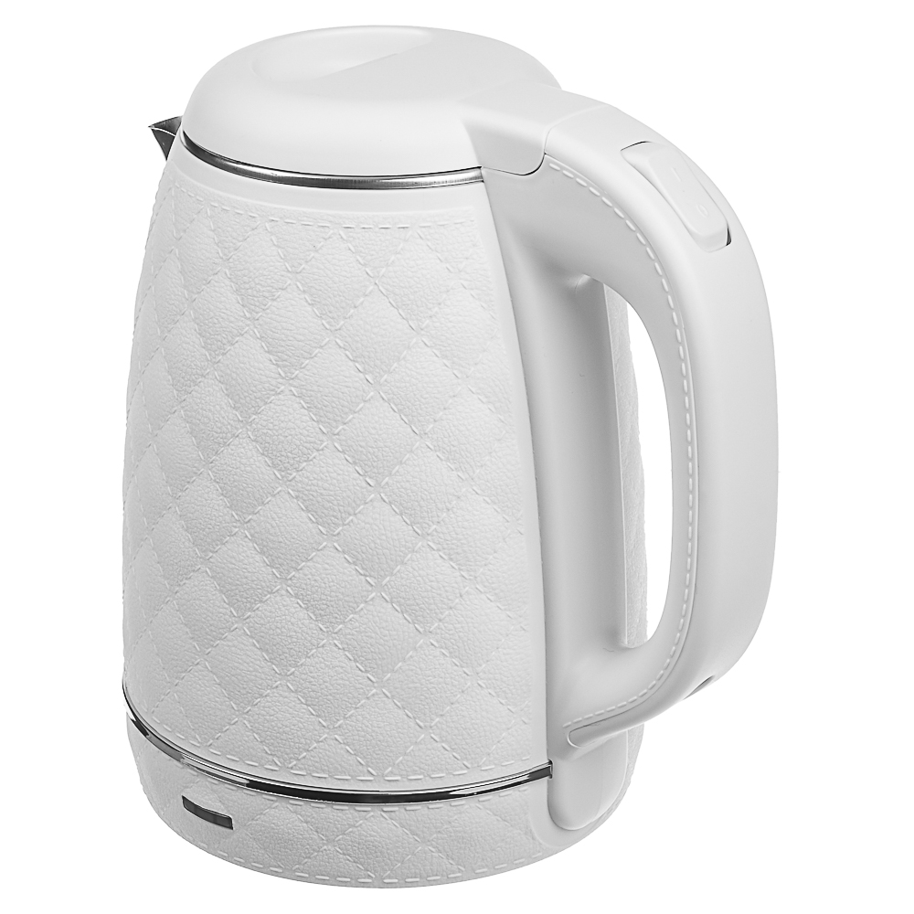 LEBEN Чайник электрический, 1,8 л, 1500 Вт, нержавеющая сталь, пластик, белый, арт.№ 291-121