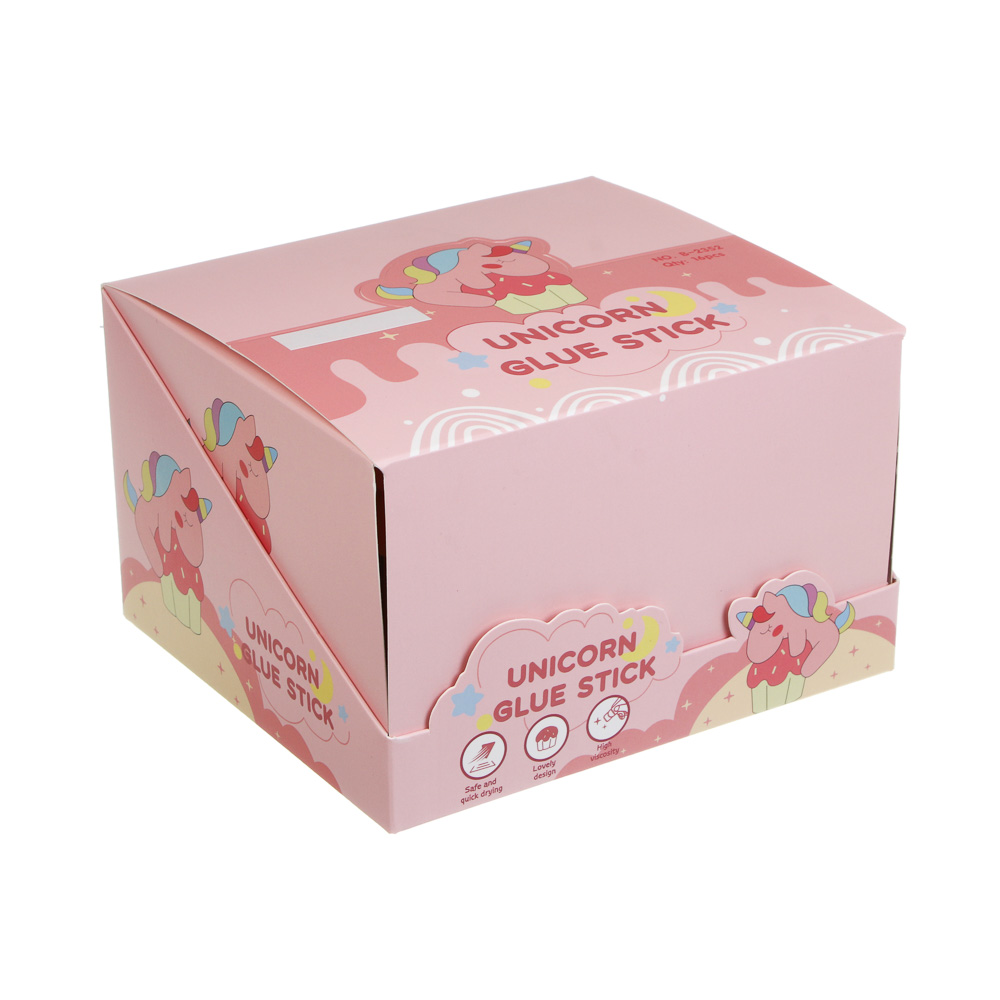 Клей-карандаш 9гр PVA, "Единорожка", 3 дизайна, шоу-бокс, арт.№ 532-098