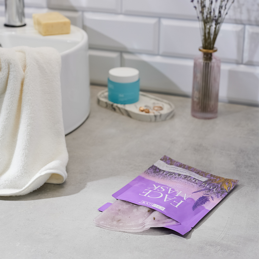 ЮНИLOOK Маска для лица гидрогелевая с лепестками лаванды, 28 гр, арт.№ 022-161