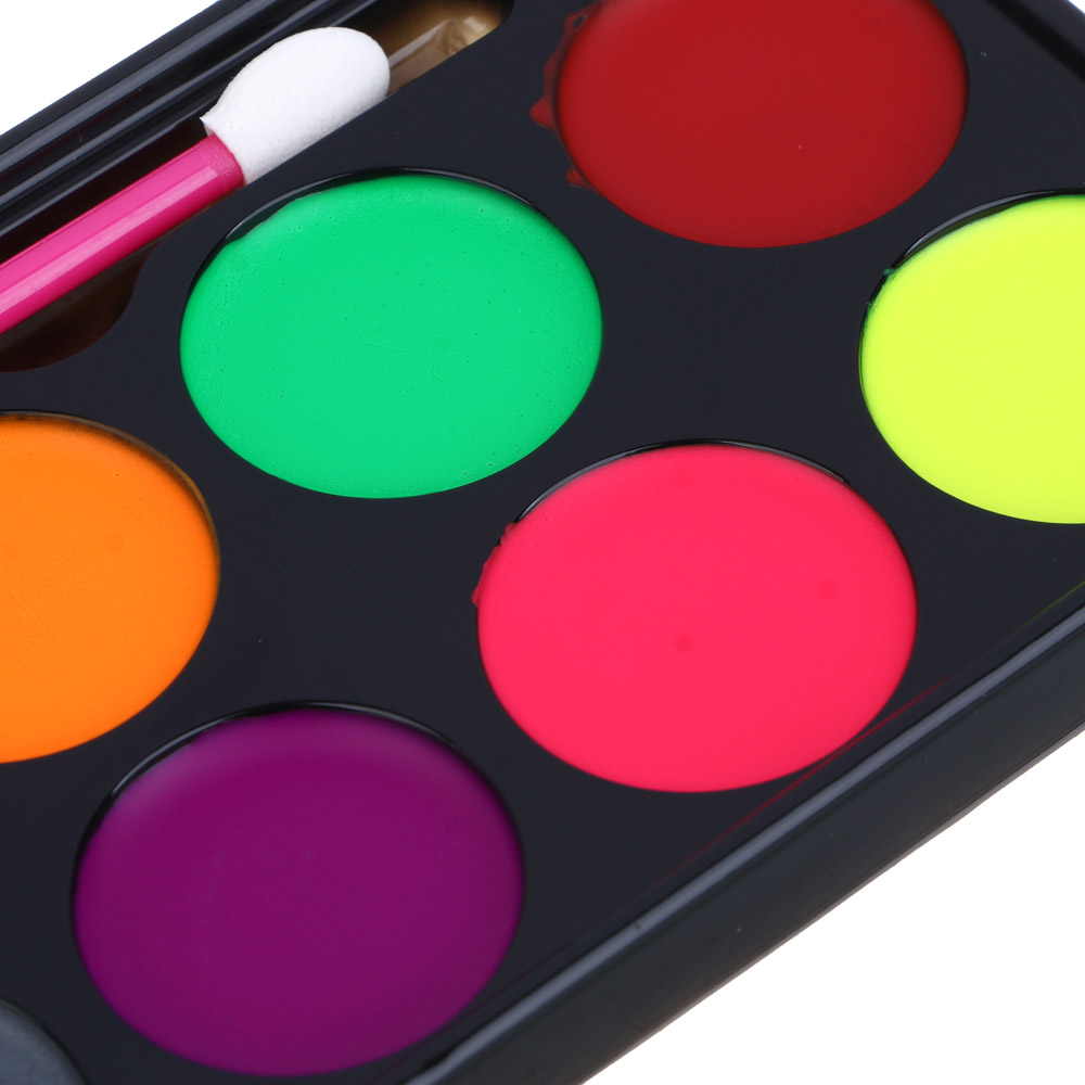 ВСЁГАЗИН Набор грима, люминесцентный, 8цв., аппликатор, 19,5х17,5см, масляный грим, пластик, арт.№ 032-041