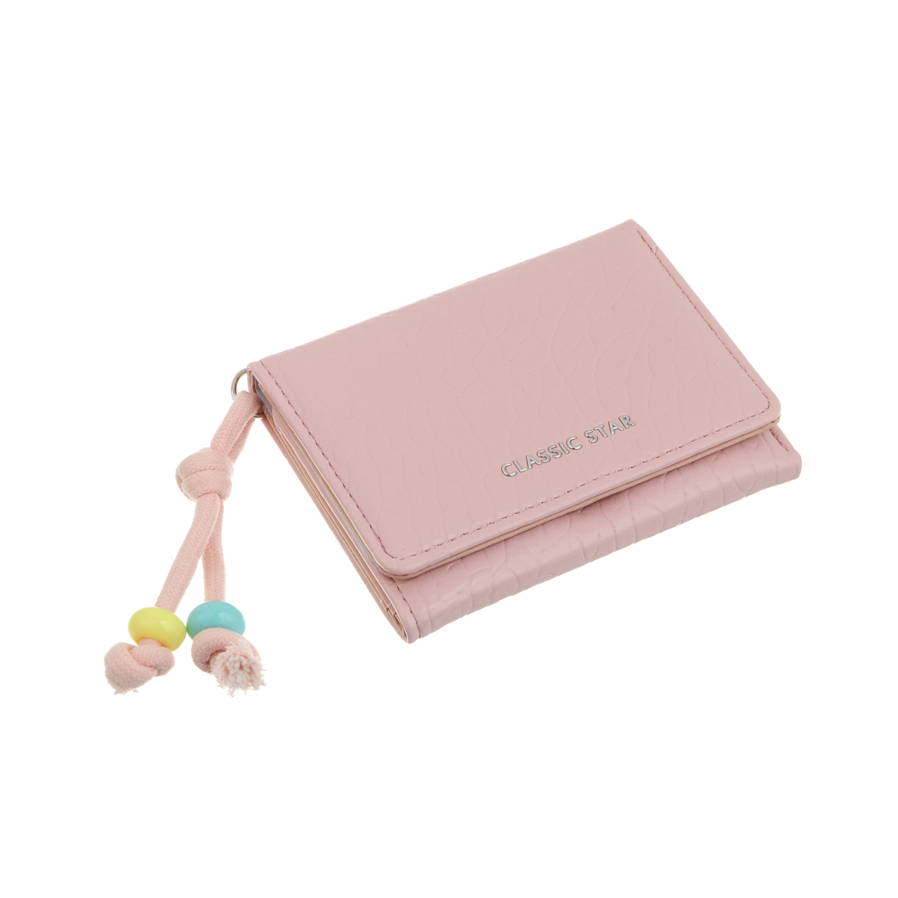 Кошелек для карт и купюр 9 отделений с декором тм ЮL Star, ПУ, металл, 10,5х8х2см, 3 цвета, С572-006, арт.№ 303-070