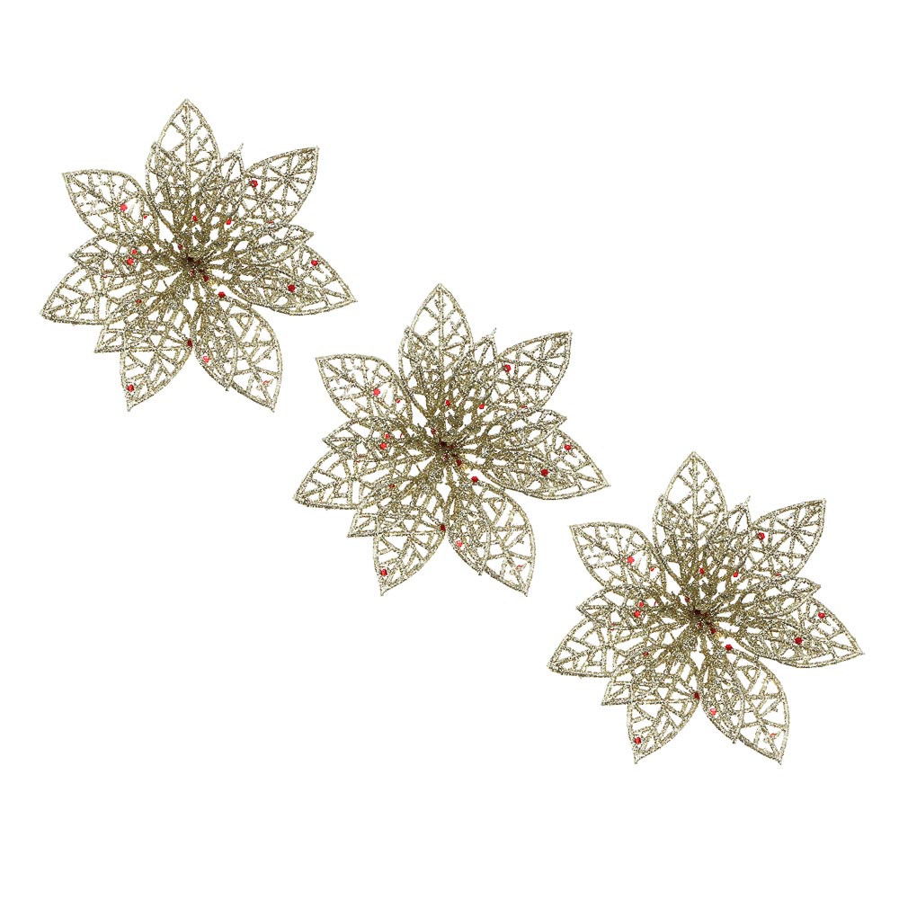 СНОУ БУМ Цветы на проволоке 10x10 см 3шт, арт.№ 397-377