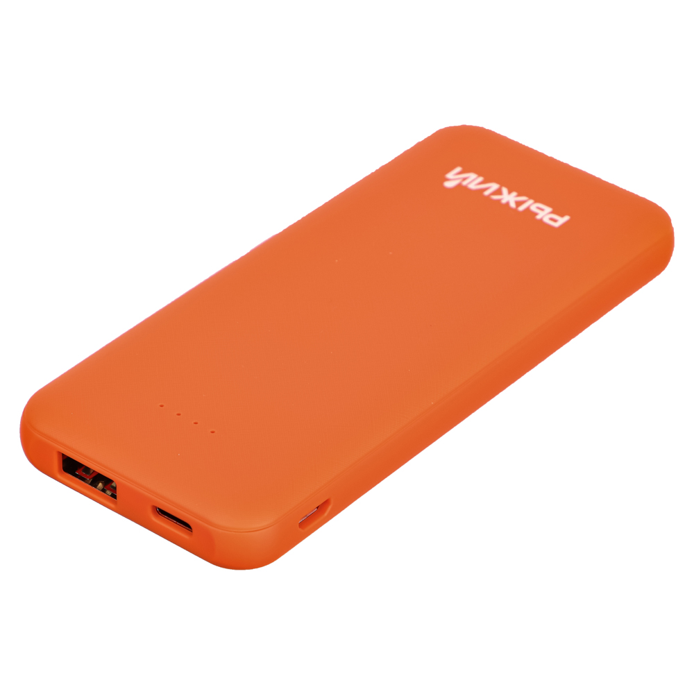 Рыжий Аккумулятор мобильный, 5000 мАч, USB, 2А, прорезиненное покрытие, арт.№ 031-046