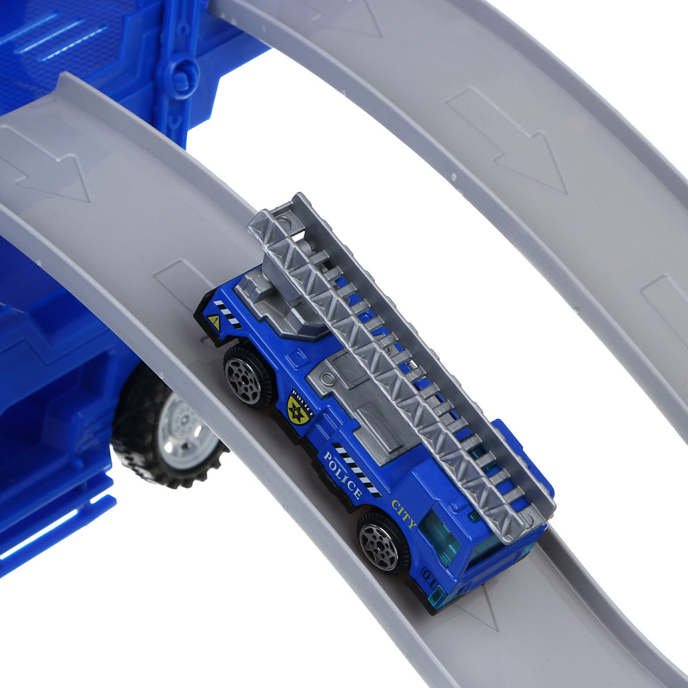 ИГРОЛЕНД Автовоз с треком, 3 машинки, металл, PP, 33,5х13х8,5 см, 3 дизайна, арт.№ 276-175