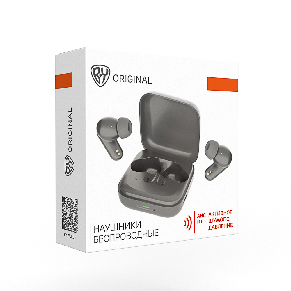 Наушники беспроводные TWS BY SilentPods, внутриканальные, ANC, 30/300 мАч, BT5.3, черные, арт.№ 410-274