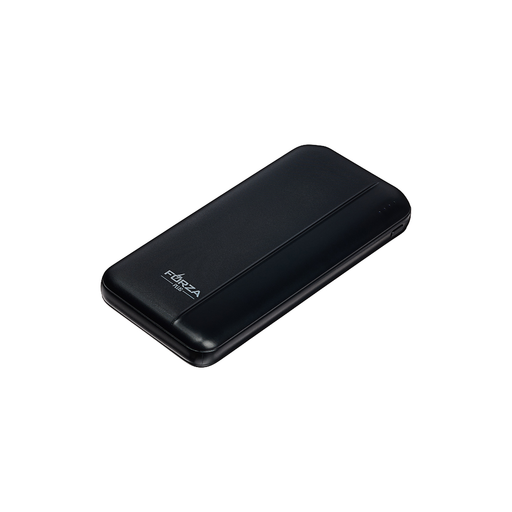 Аккумулятор мобильный FORZA 10000мАч, 2xUSB-A, 1xUSB-C, 1xMicro-USB, ребристый, 10W, черный, арт.№ 031-112
