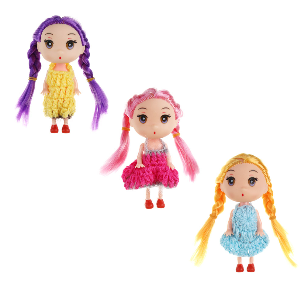 ИГРОЛЕНД Кукла 11 см с аксессуарами, PP, ABS, 21,5х4,5х16,5см, 3 дизайна, арт.№ 436-128