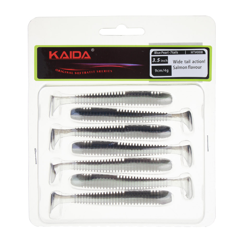 KAIDA Приманка силиконовая ТВИСТЕР 3,5", 9см, 4гр, HT008, 7шт, арт.№ 145-291