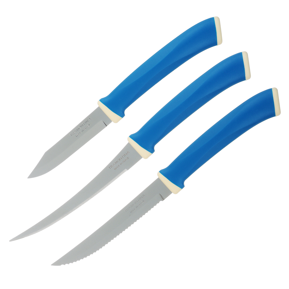 Tramontina Felice Набор ножей 3шт (для томатов 12.7см, для мяса 12.7см, для овощ. 7.6см), 23499/177, арт.№ 871-589